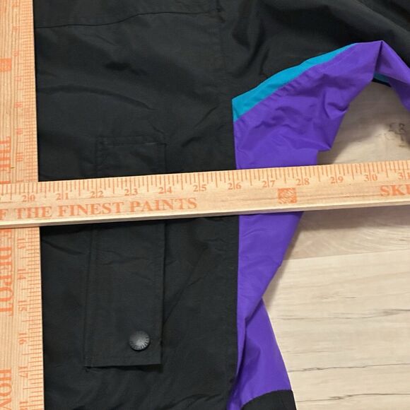 Columbia Long’s Peak Men Large Jacket 100% Nylon Full Zip Black Purple VTG - Picture 11 of 12